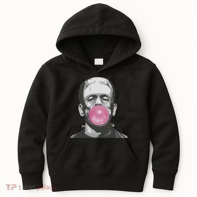 Frankenstein Monster With Pink Bubblegum Bubble Kids Hoodie