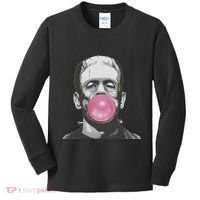 Frankenstein Monster With Pink Bubblegum Bubble Kids Long Sleeve Shirt thumb 0