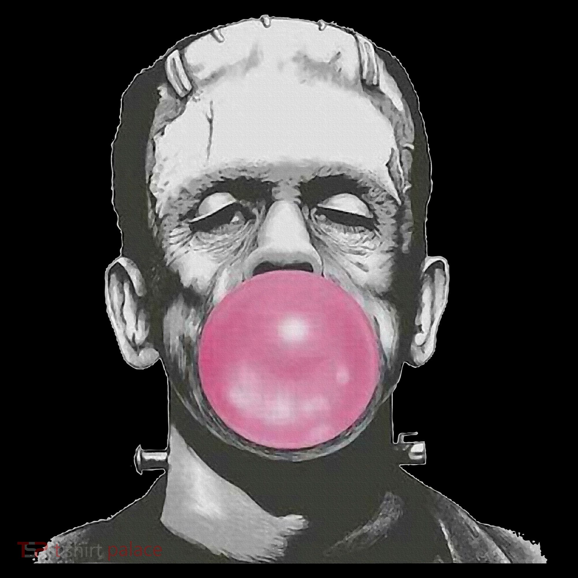 Frankenstein Monster With Pink Bubblegum Bubble Kids T-Shirt