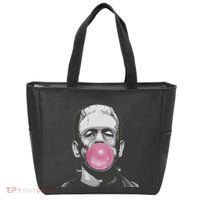 Frankenstein Monster With Pink Bubblegum Bubble Tote Bag thumb 0