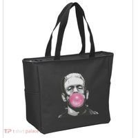 Frankenstein Monster With Pink Bubblegum Bubble Tote Bag thumb 2
