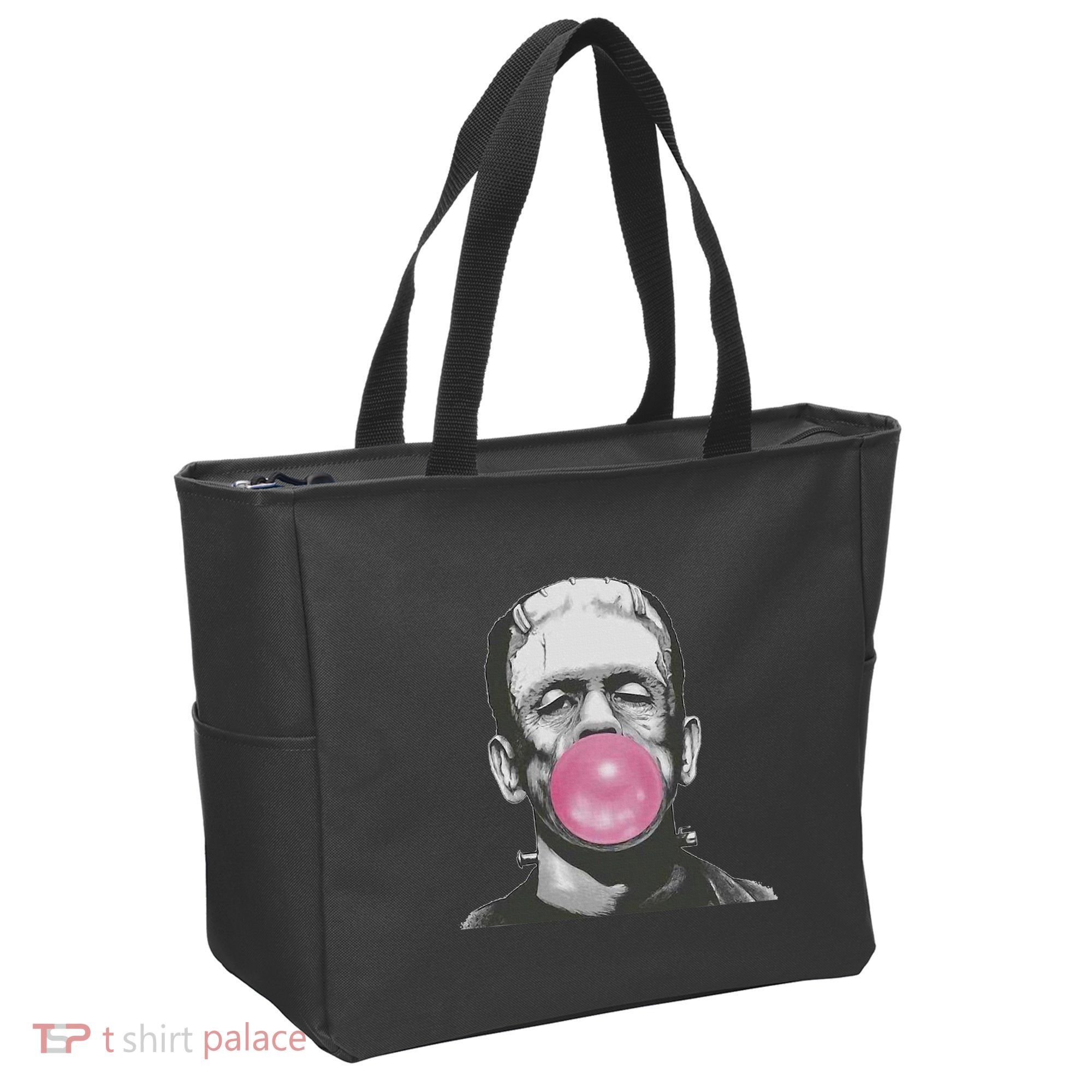 Frankenstein Monster With Pink Bubblegum Bubble Tote Bag