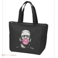 Frankenstein Monster With Pink Bubblegum Bubble Tote Bag thumb 3