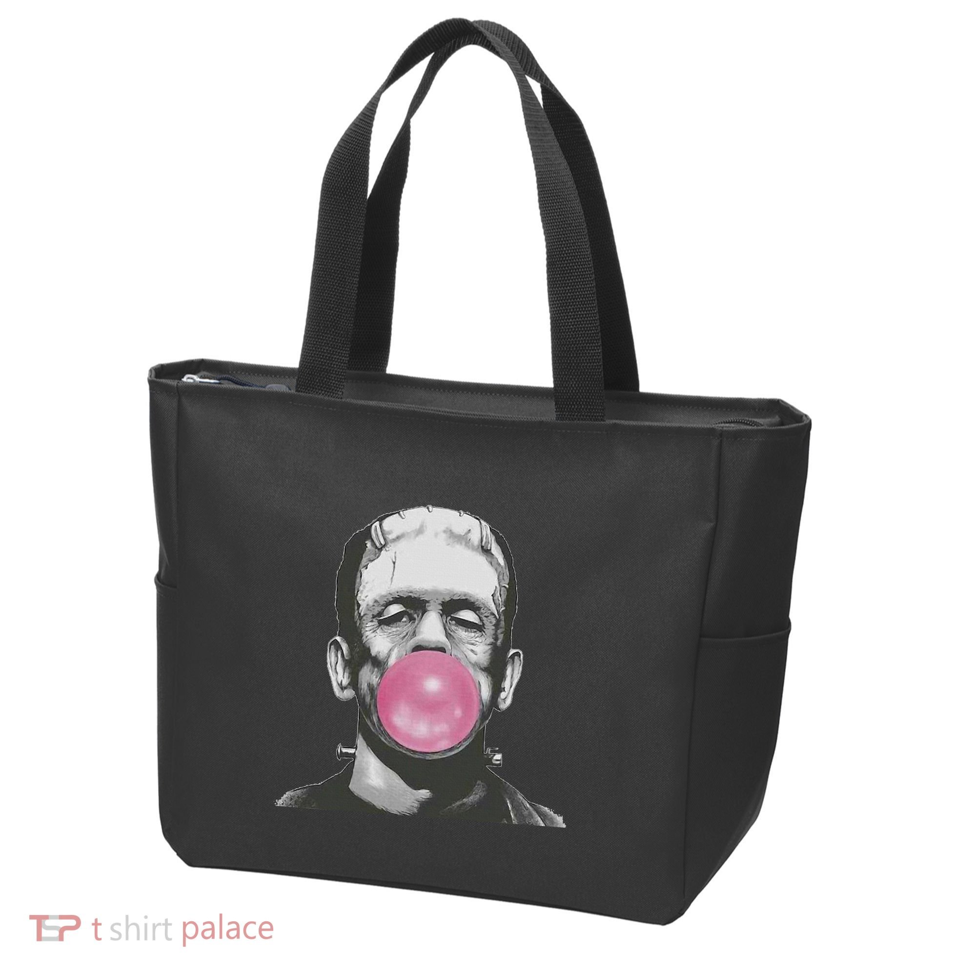 Frankenstein Monster With Pink Bubblegum Bubble Tote Bag