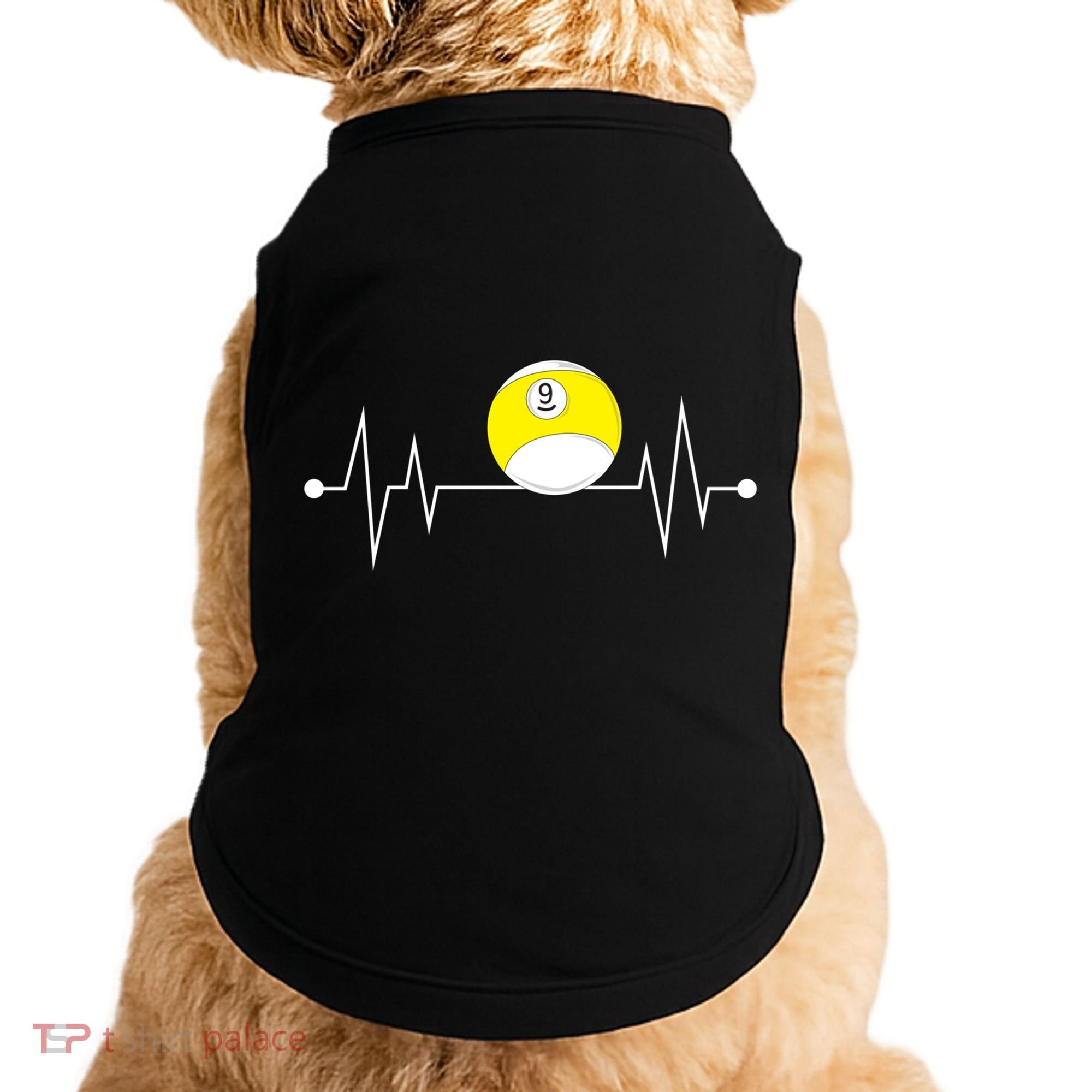 Funny Nine 9 Ball Pool Player Billiards Lover Heartbeat Gift Doggie Tank
