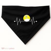 Funny Nine 9 Ball Pool Player Billiards Lover Heartbeat Gift USA-Made Doggie Bandana thumb 0