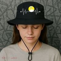 Funny Nine 9 Ball Pool Player Billiards Lover Heartbeat Gift Bucket Hat thumb 3