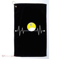 Funny Nine 9 Ball Pool Player Billiards Lover Heartbeat Gift Golf Towel thumb 0