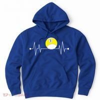 Funny Nine 9 Ball Pool Player Billiards Lover Heartbeat Gift Hoodie thumb 0