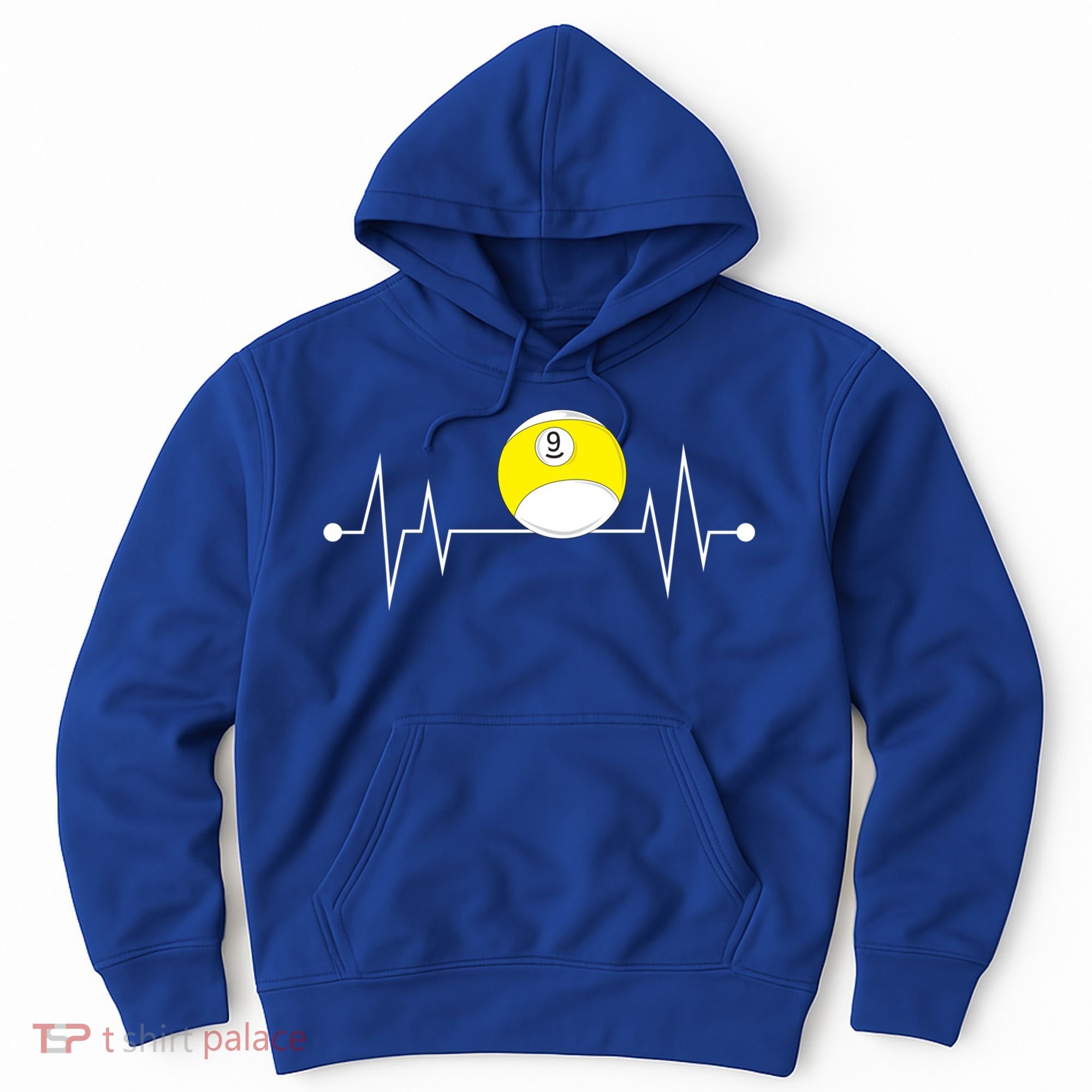 Funny Nine 9 Ball Pool Player Billiards Lover Heartbeat Gift Hoodie
