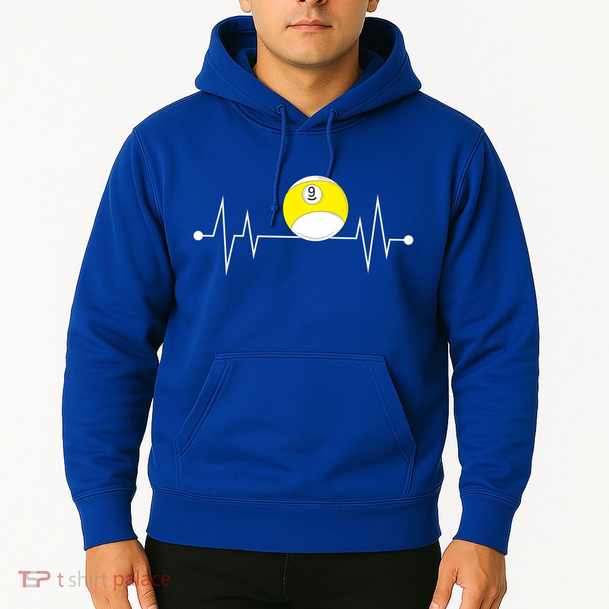 Funny Nine 9 Ball Pool Player Billiards Lover Heartbeat Gift Hoodie