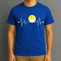 Funny Nine 9 Ball Pool Player Billiards Lover Heartbeat Gift T-Shirt thumb 3