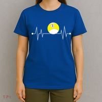 Funny Nine 9 Ball Pool Player Billiards Lover Heartbeat Gift T-Shirt thumb 4