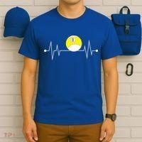 Funny Nine 9 Ball Pool Player Billiards Lover Heartbeat Gift T-Shirt thumb 6