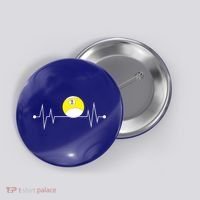Funny Nine 9 Ball Pool Player Billiards Lover Heartbeat Gift Button thumb 0