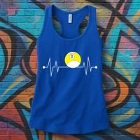 Funny Nine 9 Ball Pool Player Billiards Lover Heartbeat Gift Women's Tank Top thumb 3