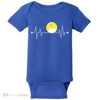 Funny Nine 9 Ball Pool Player Billiards Lover Heartbeat Gift Baby Bodysuit thumb 0