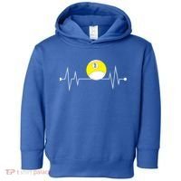 Funny Nine 9 Ball Pool Player Billiards Lover Heartbeat Gift Toddler Hoodie thumb 0