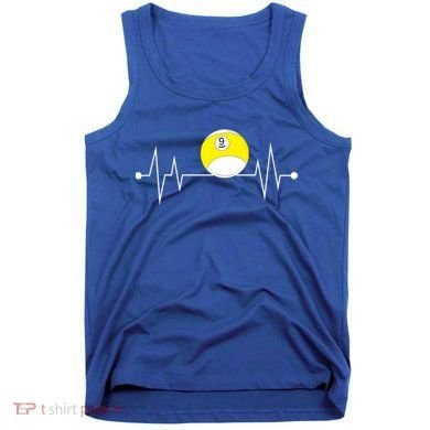 Funny Nine 9 Ball Pool Player Billiards Lover Heartbeat Gift Tank Top