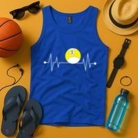 Funny Nine 9 Ball Pool Player Billiards Lover Heartbeat Gift Tank Top thumb 4