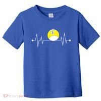 Funny Nine 9 Ball Pool Player Billiards Lover Heartbeat Gift Toddler T-Shirt thumb 0