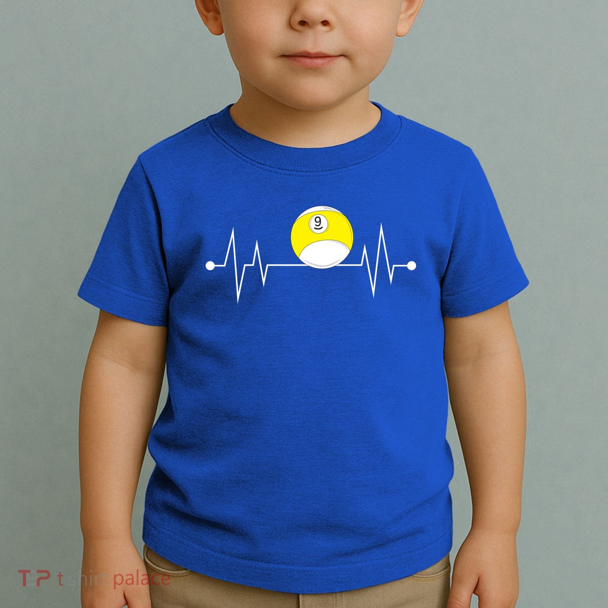 Funny Nine 9 Ball Pool Player Billiards Lover Heartbeat Gift Toddler T-Shirt