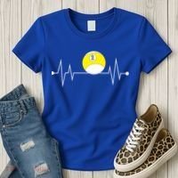 Funny Nine 9 Ball Pool Player Billiards Lover Heartbeat Gift Women's T-Shirt thumb 3