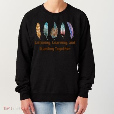 Feathers Native American Unity Day Orange Indigenous Women's Sweatshirt