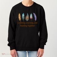 Feathers Native American Unity Day Orange Indigenous Women's Sweatshirt thumb 0