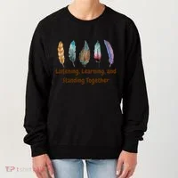 Feathers Native American Unity Day Orange Indigenous Women's Sweatshirt thumb 0