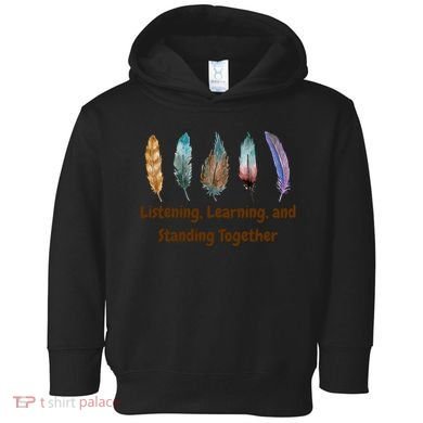 Feathers Native American Unity Day Orange Indigenous Toddler Hoodie