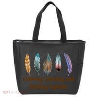 Feathers Native American Unity Day Orange Indigenous Tote Bag thumb 0