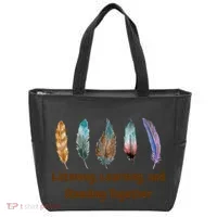 Feathers Native American Unity Day Orange Indigenous Tote Bag thumb 0