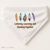 Feathers Native American Unity Day Orange Indigenous USA-Made Doggie Bandana thumb 0