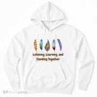 Feathers Native American Unity Day Orange Indigenous Hoodie thumb 0