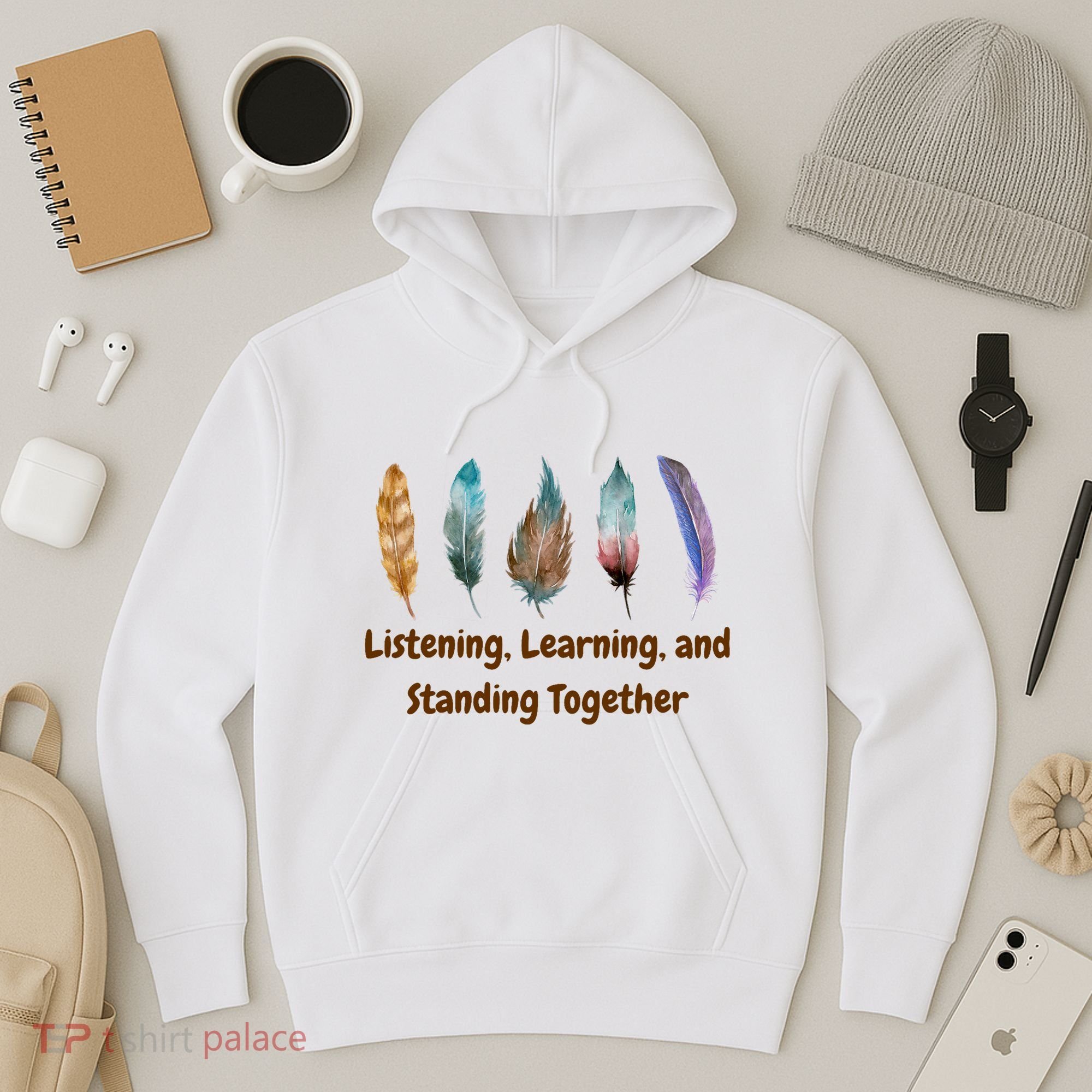 Feathers Native American Unity Day Orange Indigenous Hoodie