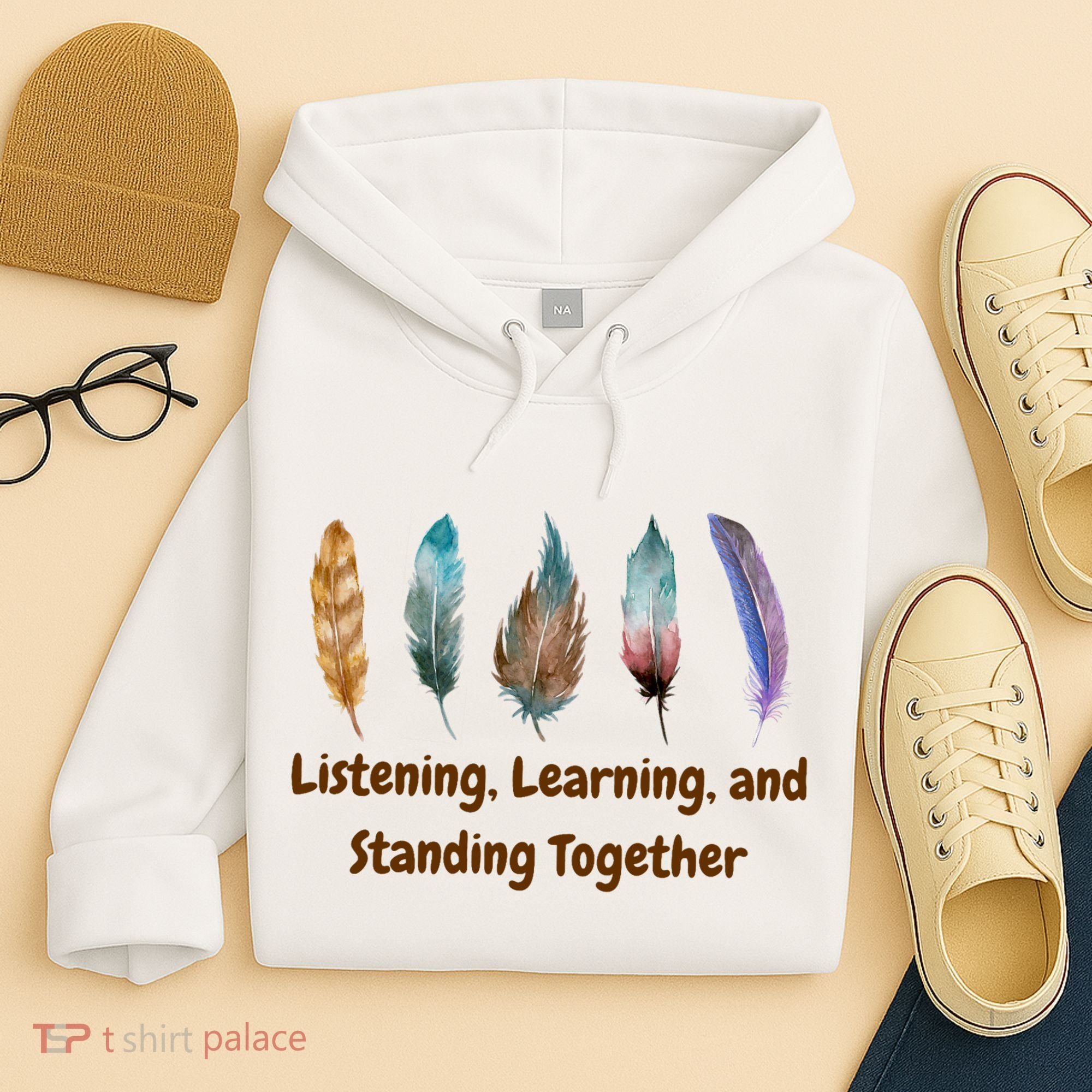 Feathers Native American Unity Day Orange Indigenous Hoodie