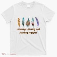 Feathers Native American Unity Day Orange Indigenous T-Shirt thumb 0