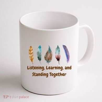 Feathers Native American Unity Day Orange Indigenous Coffee Mug back