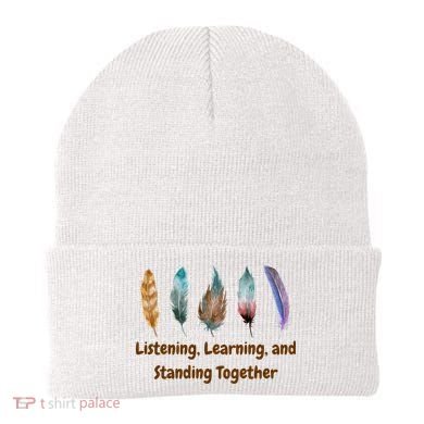 Feathers Native American Unity Day Orange Indigenous Beanie