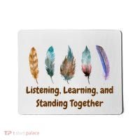 Feathers Native American Unity Day Orange Indigenous Mousepad thumb 0