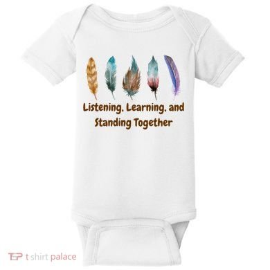 Feathers Native American Unity Day Orange Indigenous Baby Bodysuit