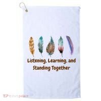 Feathers Native American Unity Day Orange Indigenous Golf Towel thumb 0