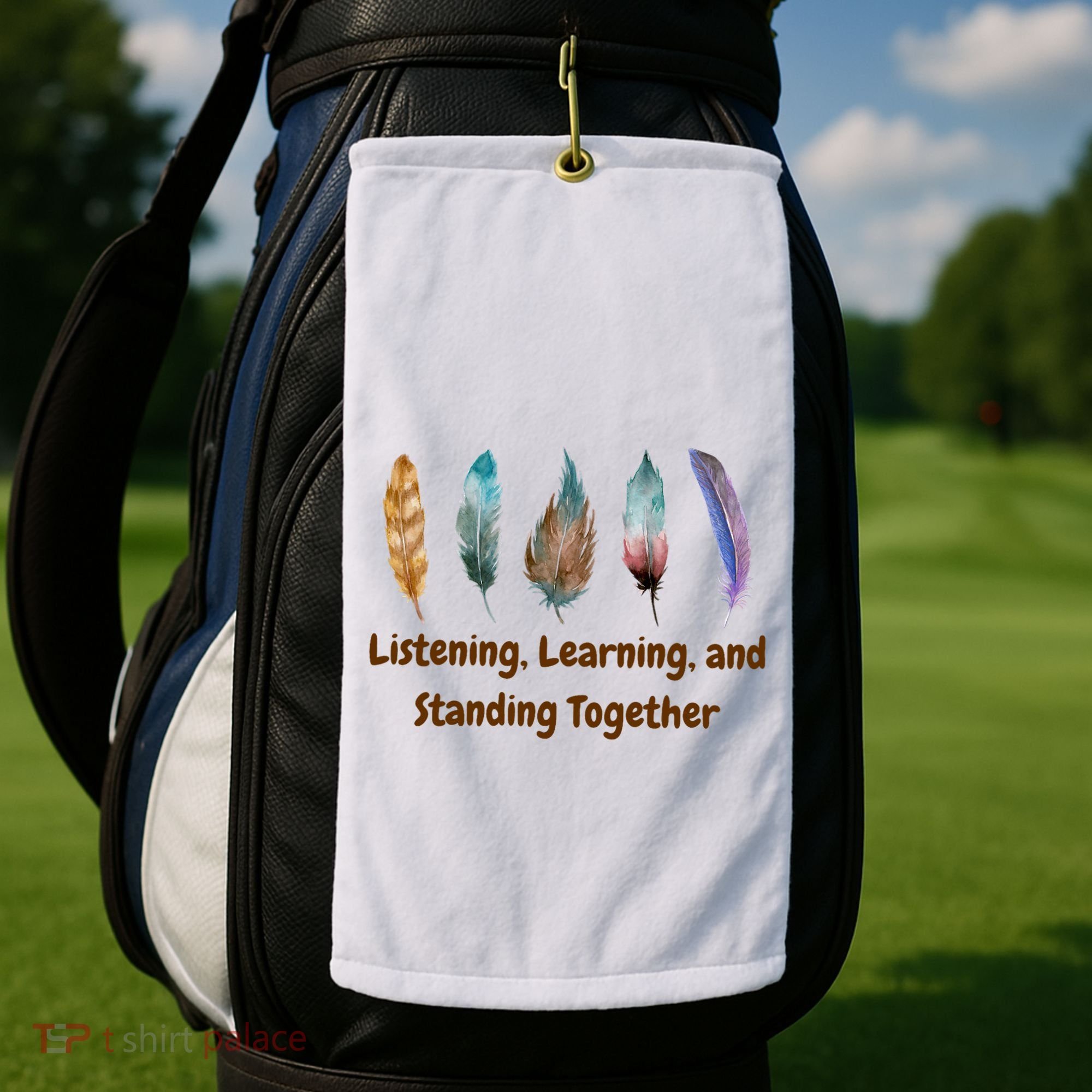 Feathers Native American Unity Day Orange Indigenous Golf Towel
