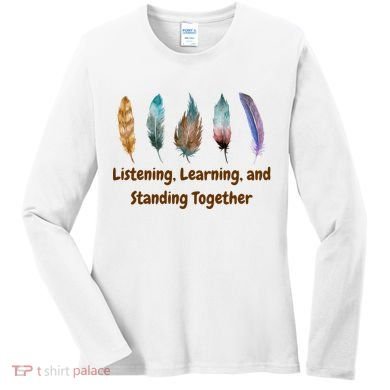 Feathers Native American Unity Day Orange Indigenous Women's Long Sleeve Shirt