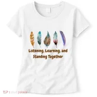 Feathers Native American Unity Day Orange Indigenous Women's T-Shirt thumb 0