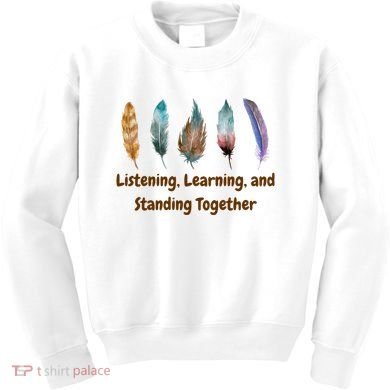 Feathers Native American Unity Day Orange Indigenous Kids Sweatshirt