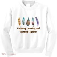 Feathers Native American Unity Day Orange Indigenous Kids Sweatshirt thumb 0