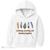 Feathers Native American Unity Day Orange Indigenous Kids Hoodie thumb 0