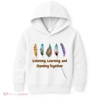 Feathers Native American Unity Day Orange Indigenous Kids Hoodie thumb 0